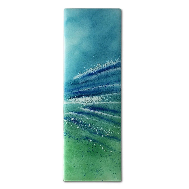 Ocean Waves Fused Glass Panel