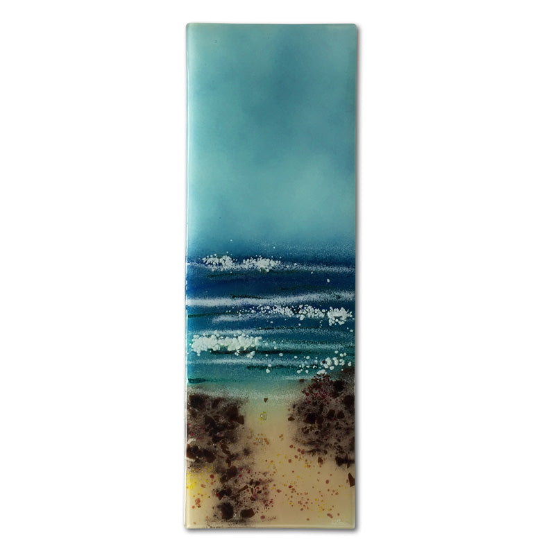 Secluded Beach Fused Glass Panel