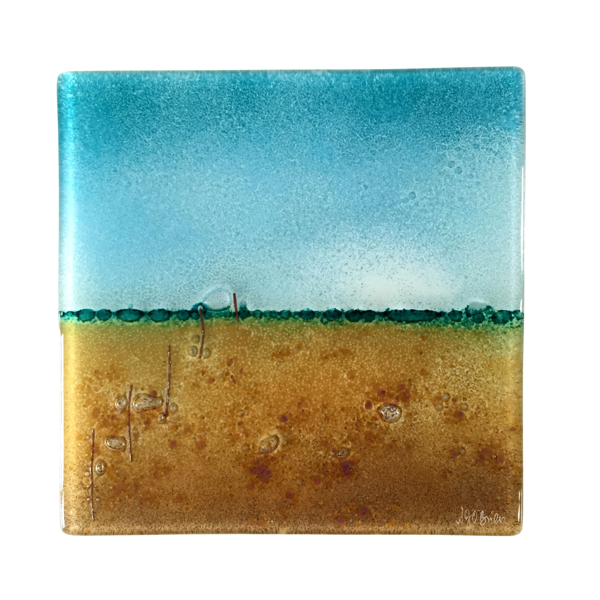 Sandy Beach Fused Glass Wall Panel