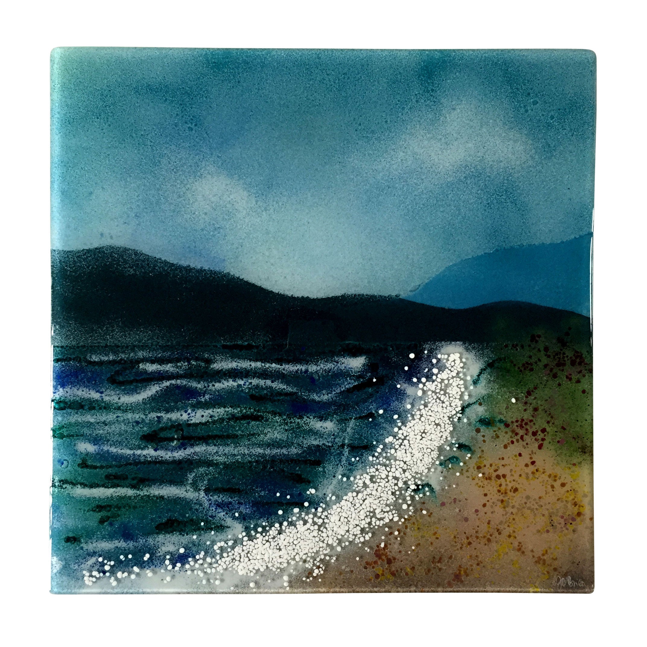 Seashore Fused Glass Wall Panel