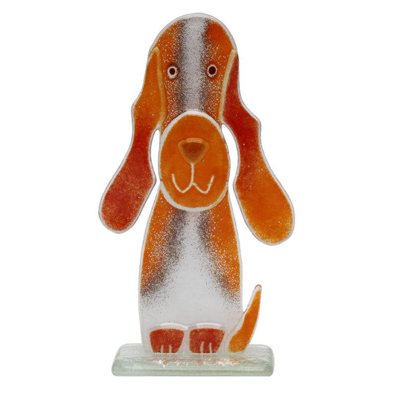 Lovable Max The Dog Fused Glass Figurine