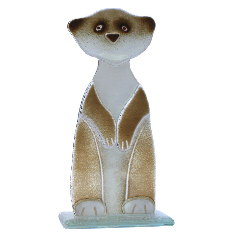 Meerkat Aleksander Fused Glass Table Art Décor