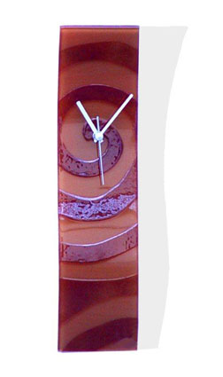 Mixed Browns Swirls Fusion Glass Wall Clock