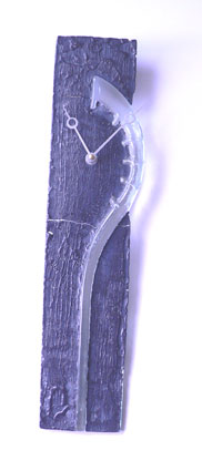 Charcoal Fusion Glass Wall Clock