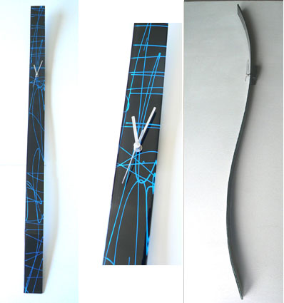 Blue Abstract Lines Glass Wall Clock