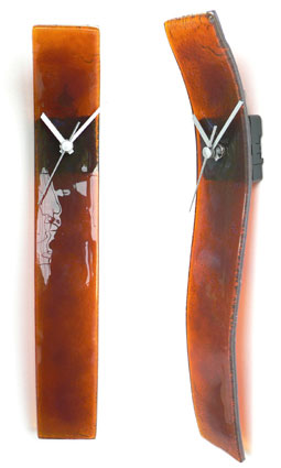 Gloss Brown Fusion Glass Wall Clock