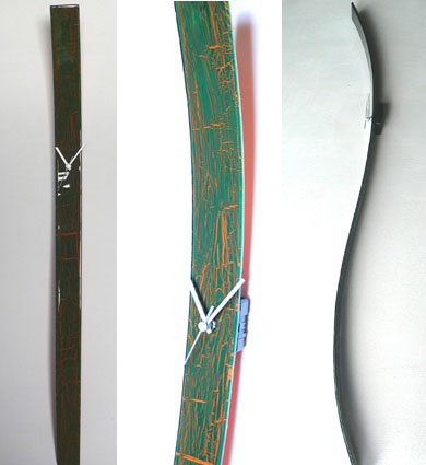 Green Crackels White Glass Wall Clock