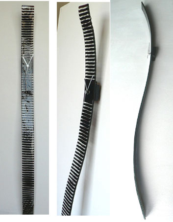 Horizontal Deep Violet Stripes Fusion Glass Wall Clock