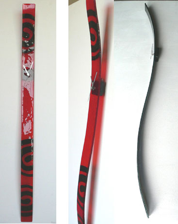 Funky Red and Black Swirls Fusion Glass Wall Clock