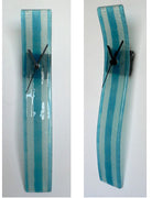 Aqua Stripes Fusion Glass Wall Clock