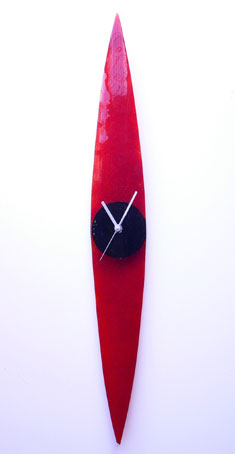 Gloss Red Fusion Glass Wall Clock