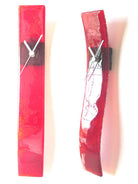 Jazzy Red Fusion Glass Wall Clock