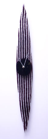 Violet Vertical Lines Fusion Glass Wall Clock