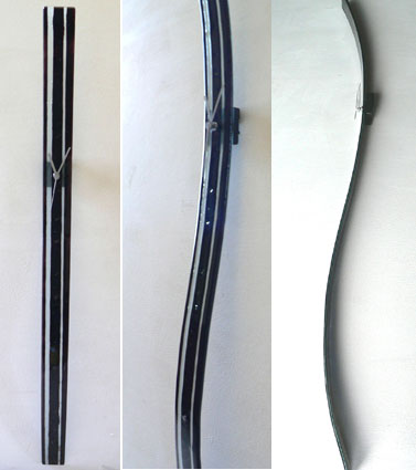 Long Deep Violet Stripes Fusion Glass Wall Clock