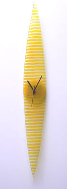 Yellow Horizontal Lines Fusion Glass Wall Clock