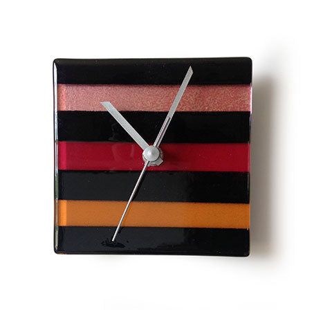 Rainbow Stripe Small Square Wall Clock