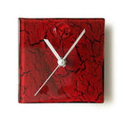 Red Crackels Small Square Wall Clock
