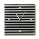 White And Black Retro Stripes Wall Clock