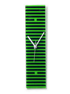 Green And Black Retro Stripes Wall Clock