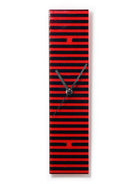 Red And Black Retro Stripes Wall Clock