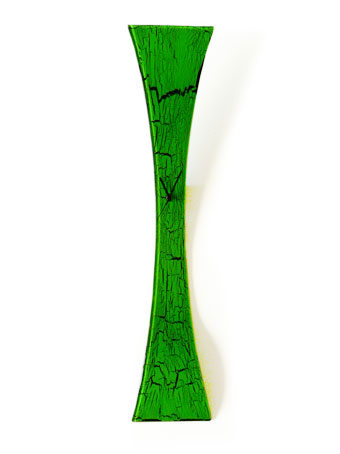 Flared Green Crackels Fusion Glass Wall Clock