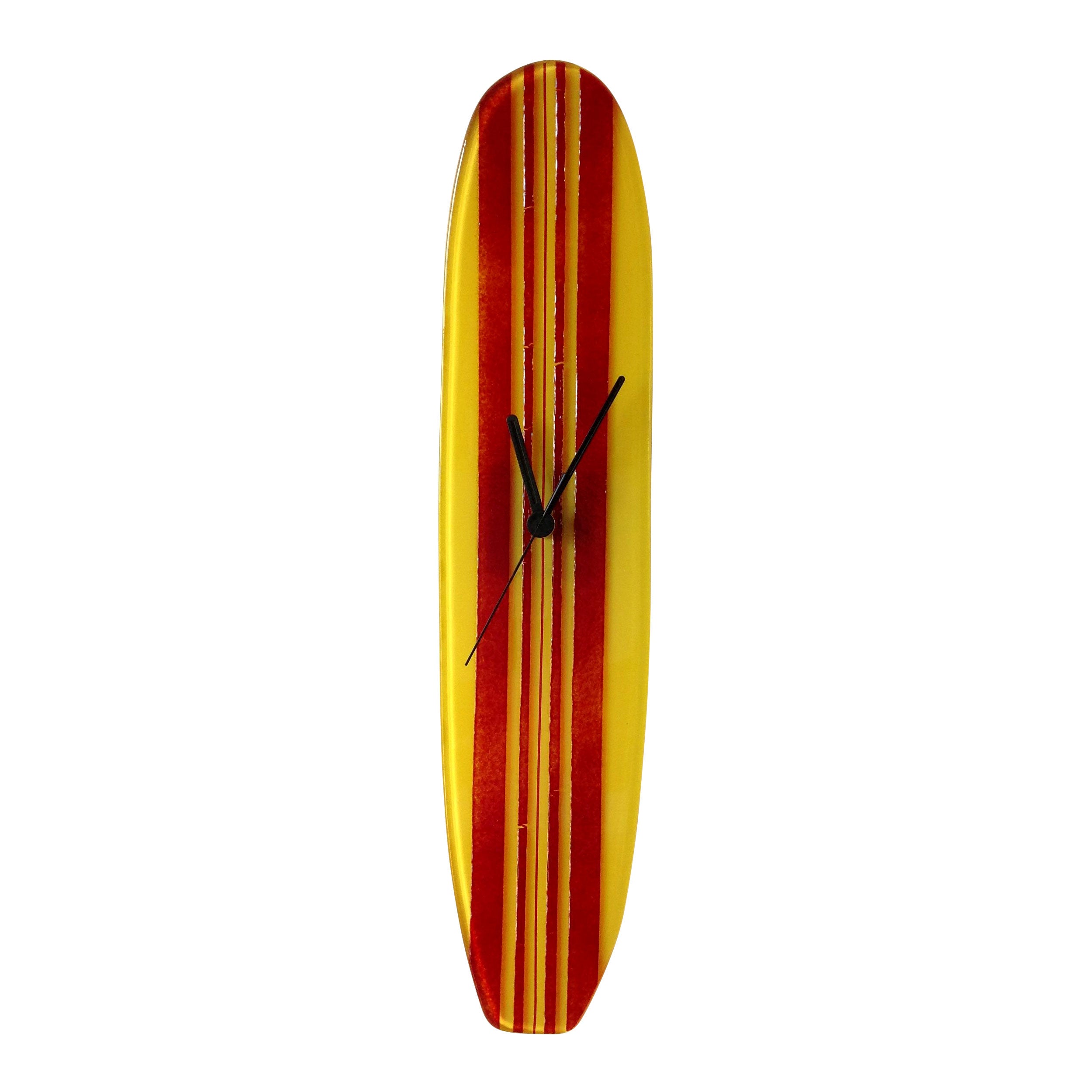 Mixed Stripes Retro Surfboard Clock