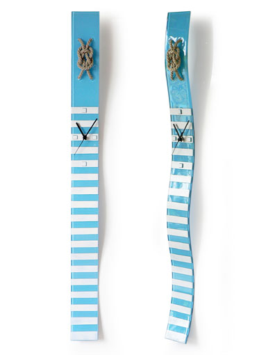 Nautical Themed Fused Glass Wall Clock