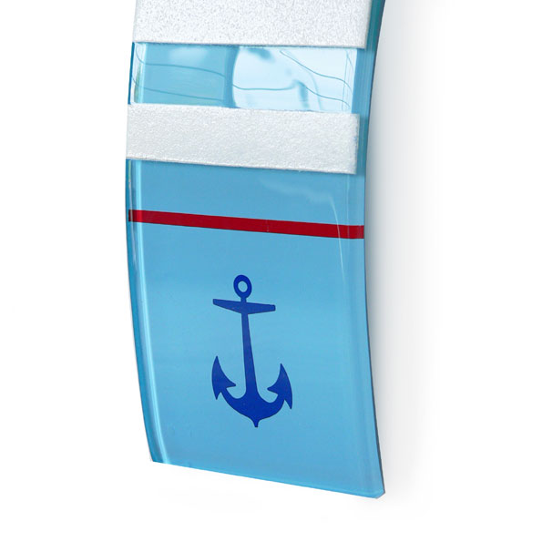 Nautical Anchor Fused Glass Wall Clock