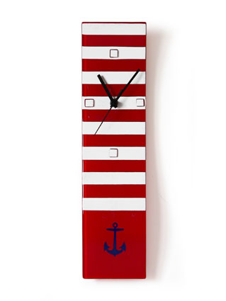 Nautical Themed Fused Glass Wall Clock