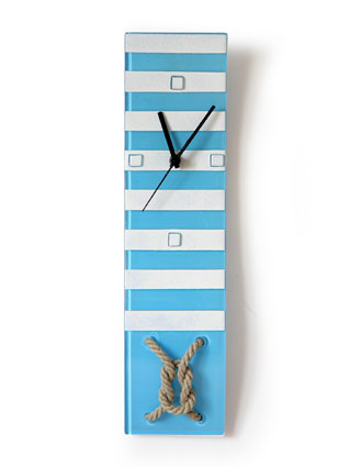 Nautical Themed Fused Glass Wall Clock