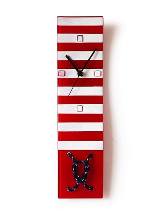 Nautical Themed Fused Glass Wall Clock