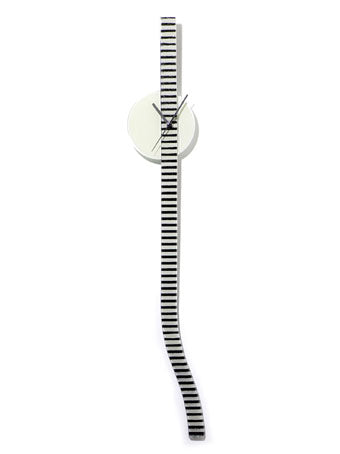 Retro White And Black Stripes Glass Wall Clock