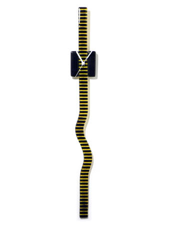 Black And Yellow Stripes Twisting Glass Clock