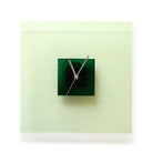 Clear And Green Hoops Glass Wall Clock