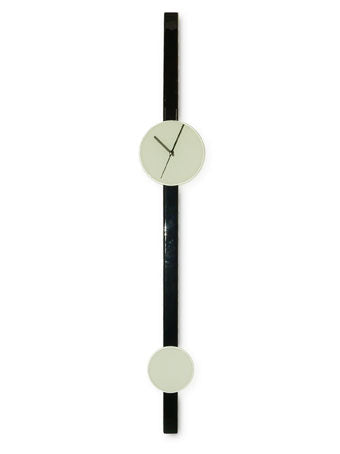 Black And Retro White Discs Glass Wall Clock