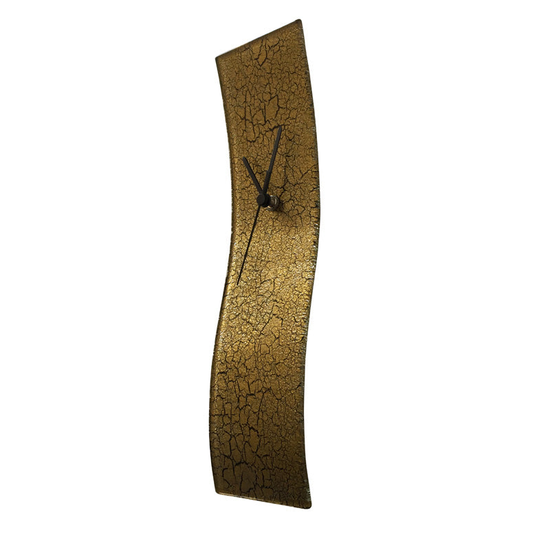 Gold Crackels Glass Wall Clock