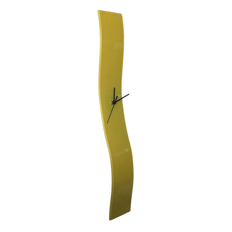 Uplifting Yellow Glass Wall Clock