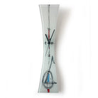 White With Abstract Design Flared Glass Wall Clock