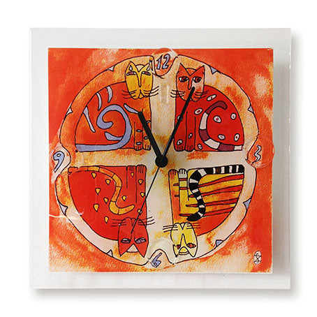 Print Design Fused Glass Wall Clock