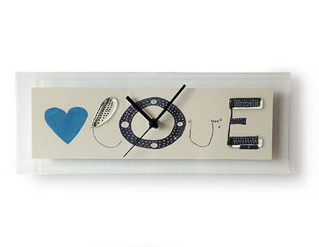 Print Design Fused Glass Wall Clock