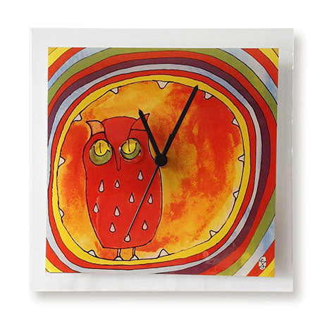 Print Design Fused Glass Wall Clock