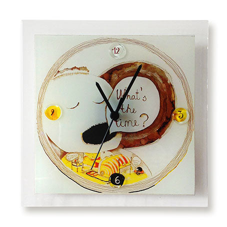 Print Design Fused Glass Wall Clock