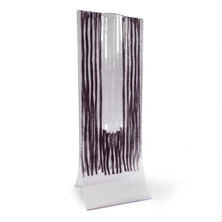 Black Vertical Stripes Fused Glass Design Vase