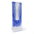 Blue Vertical Stripes Fused Glass Design Vase