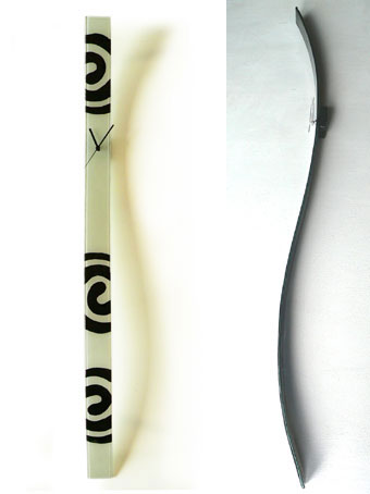 Groovy Black Swirls Fusion Glass Wall Clock