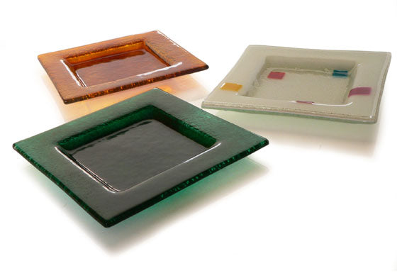 Square Fused Glass Soap Bar/Dispenser Dish