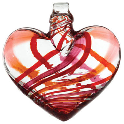 3" Rah Rah Celebration Hand Blown Glass Heart