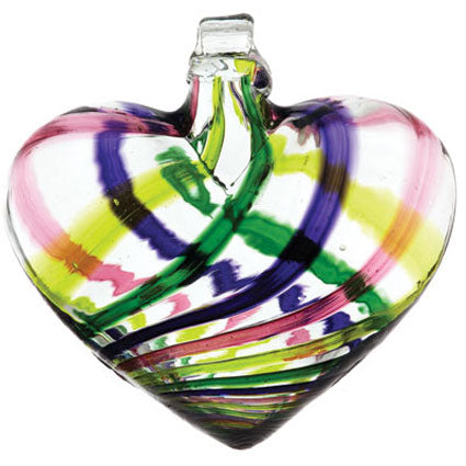 3" Yippee Celebration Hand Blown Glass Heart