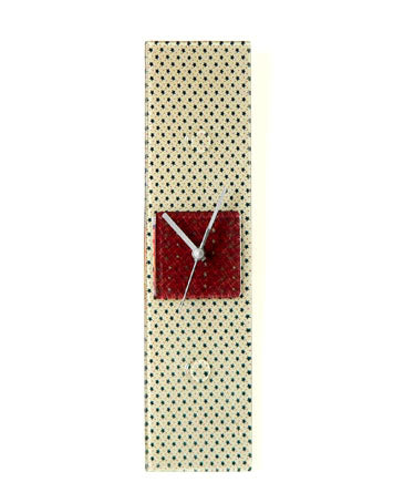 Vintage Style Fabric Backed Fused Glass Wall Clock