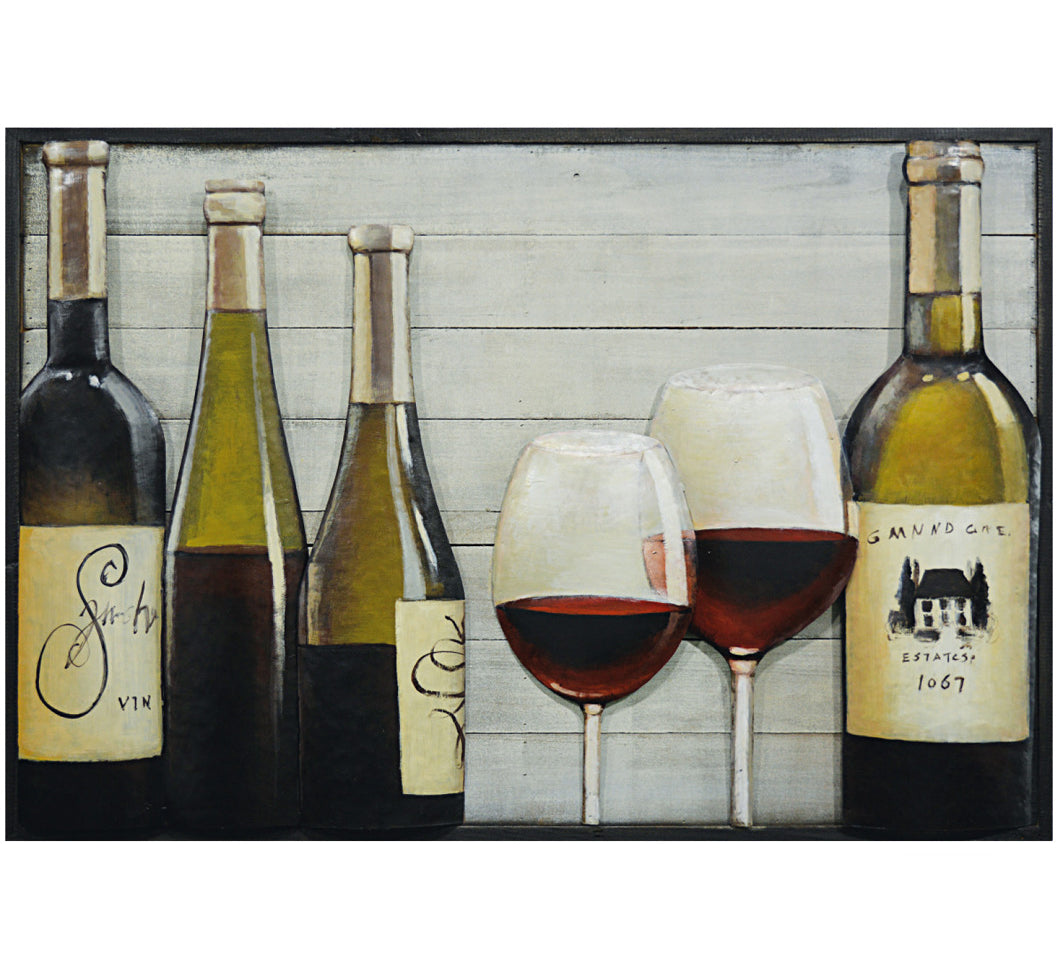 An Excellent Vintage - 3D Metal Art On Wood Canvas